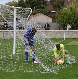 Then kindly helps the 'keeper recover the ball